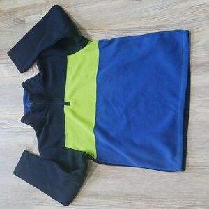 Children Place Boys Navy and Lime Half-Zip Pullover